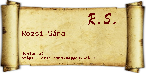 Rozsi Sára névjegykártya